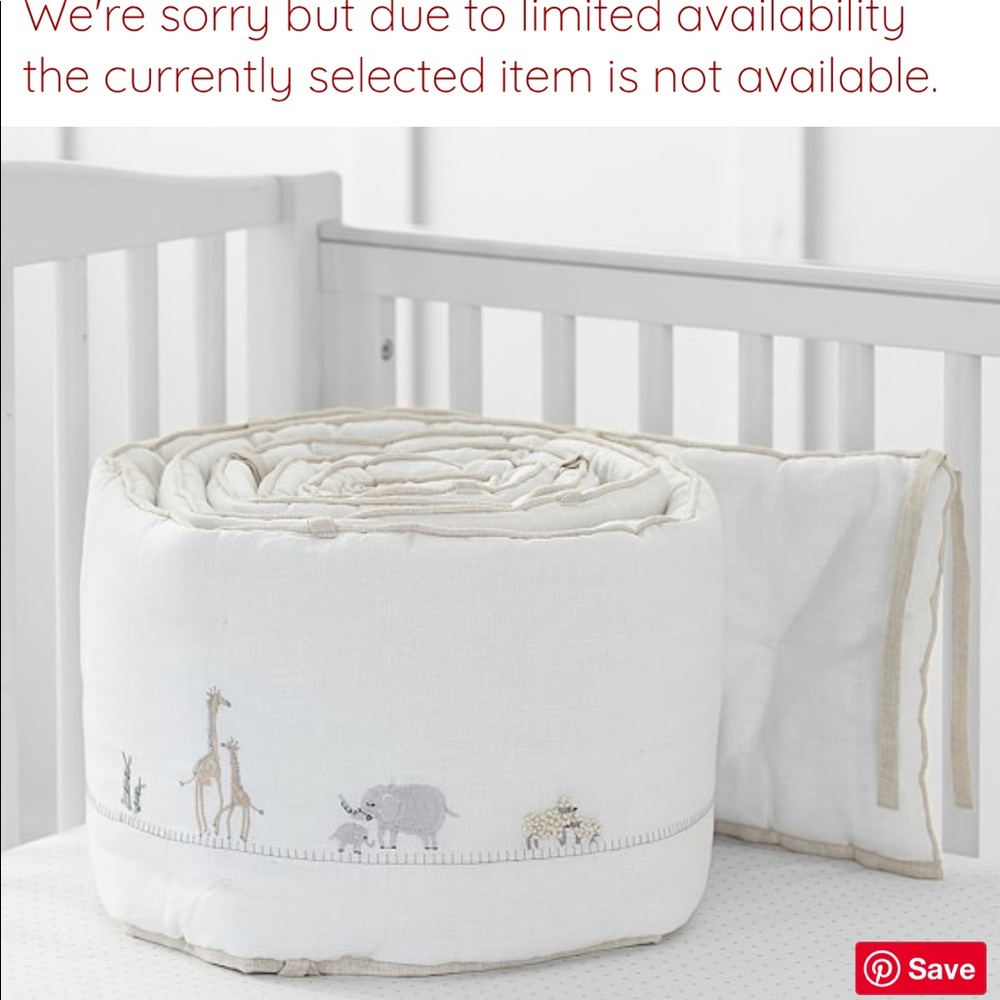 Pottery Barn Baby Crib Bumper
